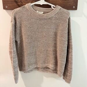 Finding Foxtale Kids Ribbed Knit Wool Blend Crewneck Sweater in Oatmeal Size 4